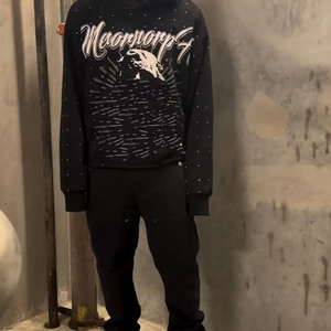 Logo personnalisé recadrée strass pull hommes poids lourd fonctionnel à capuche fabricant vente en gros Streetwear sweats à capuche unisexe - Product Image 3