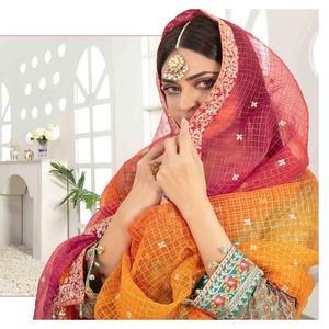 Collection de robes en mousseline de soie Tawakkal Volume ZORA en 3 pièces, salwar kameez pour femmes, broderies lourdes pour les occasions de fête, mariage, festival, vêtements de luxe - Product Image 5