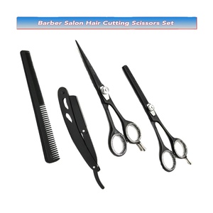 Tijeras de Peluquería Profesionales de Alta Calidad de 6'' para Cortar y Entresacar Cabello, con Hojas VG10, para Diestros, Color Negro, Juego de Tijeras de Peluquería, Kit de Salón - Product Image 3