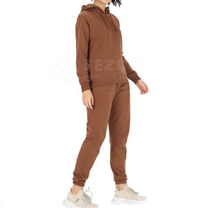 Conjunto Deportivo de Invierno para Mujer con Logotipo Personalizado, 100% Algodón, Venta al Por Mayor, Marca Privada, Sudadera con Capucha y Pantalones de Jogging, 2 Piezas - Product Image 2