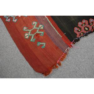 Turkish Vintage Area <b>Rug</b> 5x7.5 ft, Red Black <b>Check</b> <b>Rug</b> - Product Image 5