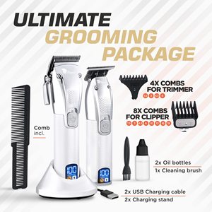Cortadora de Pelo Inalámbrica Turbo Power para Hombres, Cortadora de Barbería con Corte Preciso, Fuente de Alimentación USB - Product Image 1
