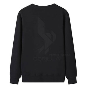 เสื้อกันหนาวผ้าฝ้าย100% สีพื้นสำหรับผู้ชาย, เสื้อวอร์มลำลองพิมพ์ลายดิจิตอลพลอยเทียมกันน้ำและระบายอากาศได้ดีฤดูหนาว - Product Image 2
