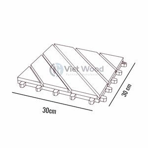 Baldosas de Madera de Acacia Vietnamita Antideslizantes, Estilo Contemporáneo, Encaje Entrecruzado, Acabado Mate, Aceitadas, Impermeables, para Exteriores, Más de 5 Años - Product Image 5
