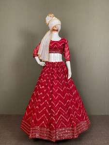 Lehenga choli – broderie à la mode, nouvelle collection, look tendance, Georgette, vêtements indiens pour filles, bas prix - Product Image 3