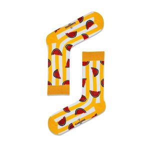 Chaussettes colorées en nylon et soie avec rayures orange et broderie imprimée pastèque, respirantes, transparentes, taille unique pour usage quotidien - Product Image 1