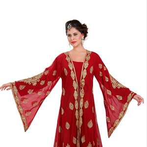 Chaqueta de trabajo con piedra bordada granate Georgette - Product Image 1