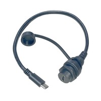 Cable de Extensión USB C Impermeable de 30cm con Montaje Empotrado, Carga Rápida de 3A y Transferencia de Datos para Tablero de Auto, Panel de Barco, Impresora