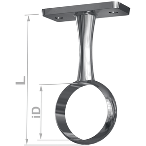 Zinc Die-Cast Chrome-Plated 11138 Center Support Ceiling Mounting 25 mm PG Furniture <b>Hardware</b> - Product Image 3