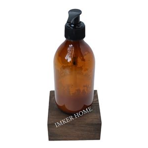 Organizzatore per portabottiglie e portabottiglie da bagno in legno spesso massiccio