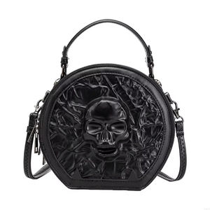 Sac rond en cuir PU pour femmes Steampunk Handbag Shoulder Bag Retro Crossbody Bag 20CA - Product Image 1