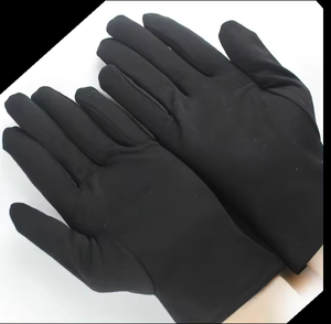 Gants de fitness en coton noir pur à 100% avec logo personnalisé, gants élégants pour bijoux de robe - Product Image 3