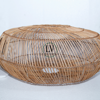 Meilleure vente abat-jour rond en rotin rustique traditionnel fabriqué à la main prix de décoration pour la maison et le restaurant du Vietnam