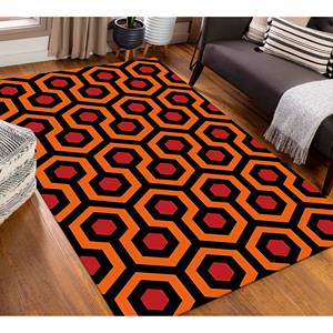 Tapis imprimé The Shining : Rouge, Tendance, Moderne, Cool, pour Couloir, Géométrique, Antidérapant, pour Porte d'entrée, avec poils doux - Product Image 3
