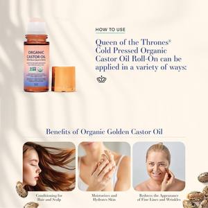 有机蓖麻油滚涂玫瑰石英 | 100% 天然，适用于身体皮肤、眉毛、睫毛和头发 | 冷压 - Product Image 4