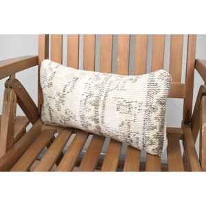 หมอนผ้าขนแกะ kilim สีเบจ8x16นิ้วหรูหราแบบชนบทนุ่มลายดอกไม้โยนสำหรับโซฟาทอลายวินเทจเครื่องนอนแบบพกพา - Product Image 3