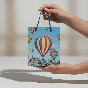 Sac cadeau de luxe léger en papier écologique haut de gamme avec logo personnalisé, poignée robuste, compatible micro-ondes, emballage recyclable, décoration - Product Image 6