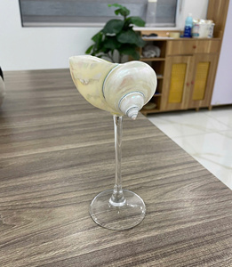 Taza de cristal de concha marina hecha a mano de lujo hecha a mano con conchas naturales Forma elegante - Product Image 3
