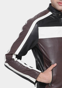 Chaqueta de cuero de invierno para hombre de alta calidad personalizada 2025, cuello levantado, bolsillos delanteros, impermeable, respetuoso con el medio ambiente, estilo callejero - Product Image 5