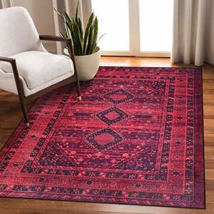 Handmade Kilim Rectangular Washable Area <b>Rug</b> for Bedroom Hallway Red Traditional Polyester <b>Jute</b> Design - Product Image 6