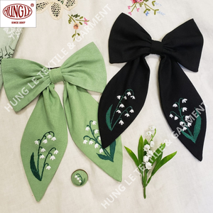 Hung Le Factory Hair Bows Tie Spring Collection with Floral Hand-embroidered - Product Image 2