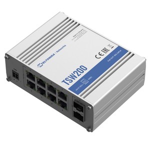 Teltonika TSW200 <b>PoE</b>+ <b>Switch</b>, 8x RJ45 1000Mb/s <b>PoE</b>+, 2x SFP, 240W - Product Image 1
