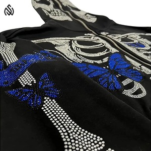 Service OEM Survêtement en strass de coupe régulière, tenue décontractée, sweat à capuche et jogging, survêtement en strass pour hommes - Product Image 4
