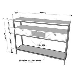 Modern/Classic 3-Tier <b>Entry</b> Villa/Hotel/Bedroom <b>Console</b> <b>Table</b> with Iron Drawers-CST015 - Product Image 4