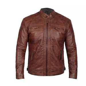 Offre spéciale veste en cuir Design Unique pour hommes veste en cuir Slim Fit élégant hiver mode pour hommes - Product Image 4