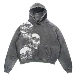 Al por mayor mejor calidad vintage de algodón lavado de logotipo personalizado de sudaderas con capucha de los hombres - Product Image 5