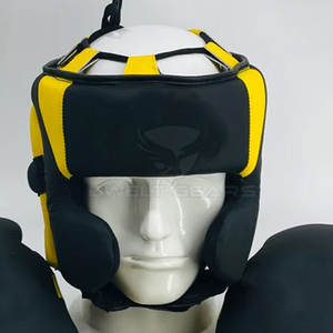 Ensemble de combat de boxe gagnant professionnel avec impression de logo personnalisé nouveaux gants en cuir véritable protège-tête et aine - Product Image 2