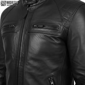 Nueva chaqueta de cuero informal de alta calidad para hombre con decoración bordada chaqueta de bombardero personalizada - Product Image 5
