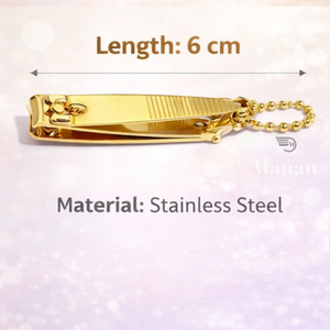 Mini Cortaúñas Dorado con Llavero, Acero Inoxidable, Cuchilla Curva/Afilada, Abertura de Mandíbula Ancha, Cortador de Uñas para Dedos y Pies, Herramienta de Manicura - Product Image 5