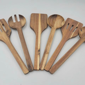 Cucharas de madera de acacia al por mayor, utensilios de cocina para ensaladas, cuencos de frutas, tazas, tenedores, cuchara esculpida, manijas para el hogar - Product Image 1