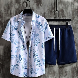 Conjunto corto de verano de alta calidad para hombres Material personalizado de la mejor calidad 100% conjunto corto de algodón para hombres - Product Image 1
