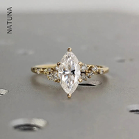 Anneaux de mode 1ct en argent 925 D VVS1 Diamant Zircon Moissanite Bijoux Bague de fiançailles personnalisée pour filles