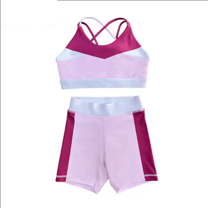 2025 conjuntos de Venta caliente al por mayor niñas sujetador pantalones cortos Yoga Fitness conjuntos ropa activa baile niños Yoga conjunto - Product Image 2