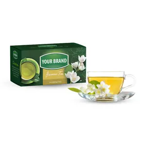 Grosir harga pabrik kantong teh piramida teh beraroma kualitas tinggi alami dengan atau tanpa label kotak teh Herbal bunga melati