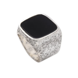 Anillo de sello de ónix cuadrado para hombre de Plata de Ley 925 hecho a mano clásico lindo respetuoso con el medio ambiente piedra preciosa joyería de moda fiesta cristiana - Product Image 3