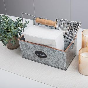 Best Sale <b>Kitchen</b> Rectangle Utensils Holder Galvanized Storage Holder For <b>Kitchen</b> Counter <b>Table</b> - Product Image 6