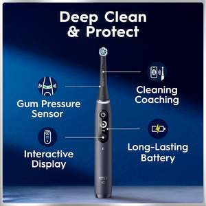 Cepillo de dientes eléctrico recargable Oral-B iO Deep Clean + Protect, negro, serie iO 7, 2 cabezales de repuesto - Product Image 5