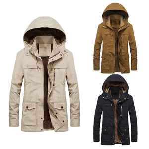 เสื้อแจ็คเก็ตผู้ชายไซส์ใหญ่สำหรับฤดูหนาว  แบบหนา อุ่น มีฮู้ดบุขน  เสื้อโค้ทพาร์กา  ผ้าฟลีซ  เสื้อแจ็คเก็ตผู้ชาย  เสื้อคลุมกันหนาว - Product Image 1