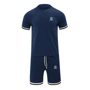 Ensemble de shorts d'été personnalisés pour hommes OEM/ODM ensemble deux pièces pour hommes ensemble de shorts d'été haut pour hommes ensemble d'été en coton biologique doux imprimé - Product Image 1