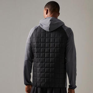 Sweat à capuche pour homme en coton décontracté à manches longues avec cordon de serrage polaire gaufré Pull à capuche avec poches - Product Image 4