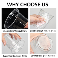 Vasos Desechables Transparentes de PET con Tapa y Logotipo Personalizado, 8, 12, 16, 20, 24, 32 oz, para Bebidas como Smoothies y Batidos