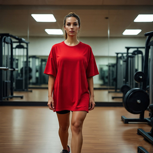 T-shirts imprimés surdimensionnés pour femmes Gym Fitness coupe ample épaule tombante léger été musculation t-shirts imprimés pour dames - Product Image 6