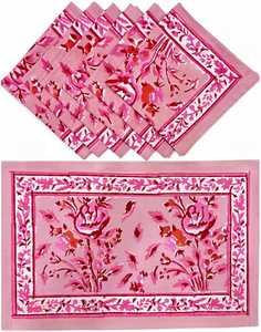 Manteles individuales tradicionales de algodón 100% hechos a mano Jaipur diseño étnico indio patrón Floral bloque de mano impreso manteles de mesa de comedor - Product Image 2