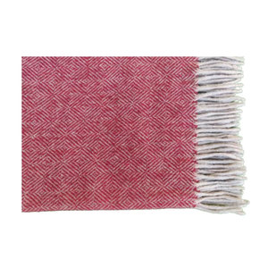 El mejor precio en Manta de algodón tamaño King Berry Red Diamond Herringbone Pattern tejido reciclado corderos lanas - Product Image 1