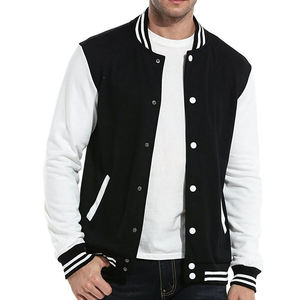Chaqueta de béisbol abotonada de algodón y poliéster para hombre, chaqueta universitaria con bloqueo de Color, chaquetas Letterman - Product Image 5