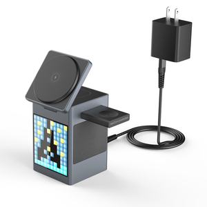 2025 Tendance Produit 6 en 1 <span class=keywords><strong>Pixel</strong></span> Animation Réveil Numérique Lampe De Bureau LED avec Chargeur <span class=keywords><strong>Sans</strong></span> <span class=keywords><strong>Fil</strong></span> Magnétique 15w Haut-Parleur BT5.3 - Product Image 5